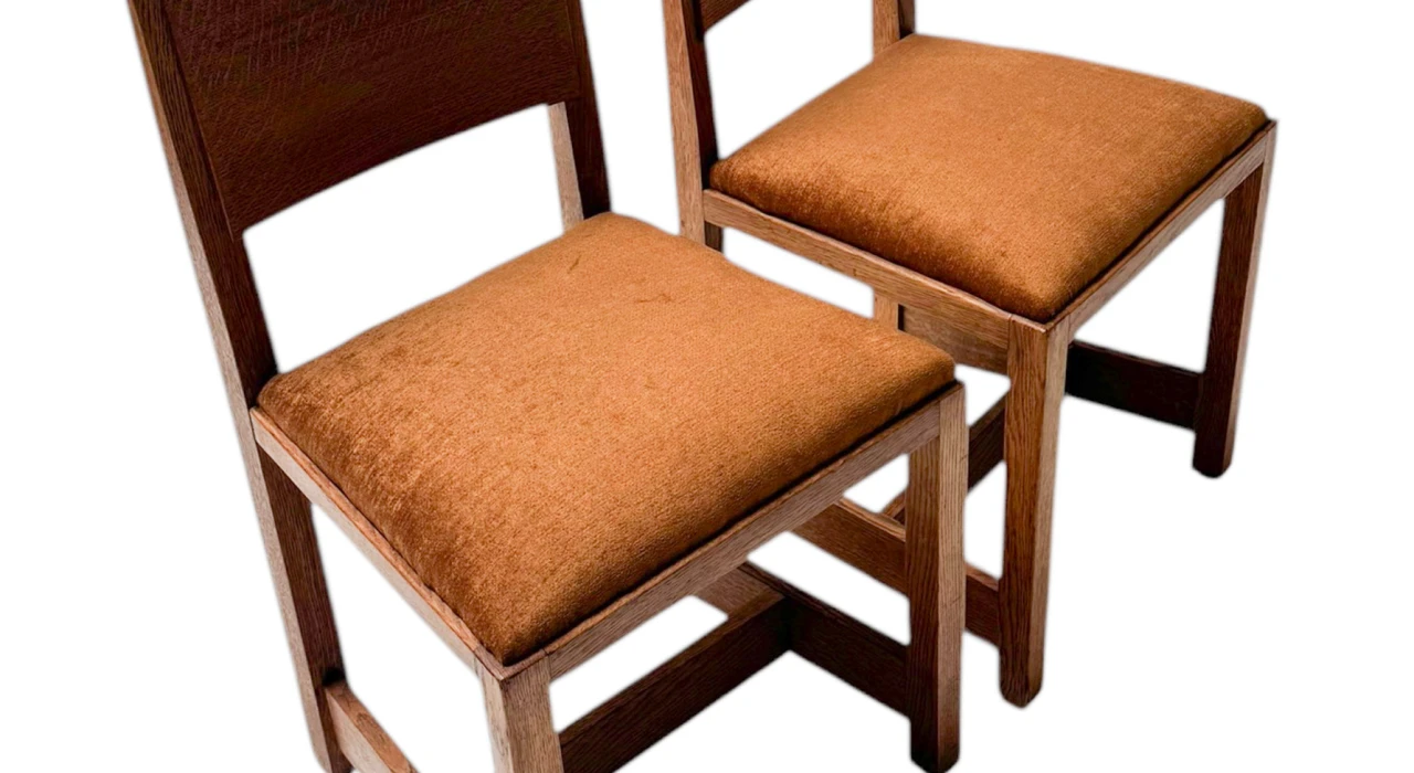 Two Art Deco Modernist Side Chairs by Hendrik Wouda for Pander, 1924